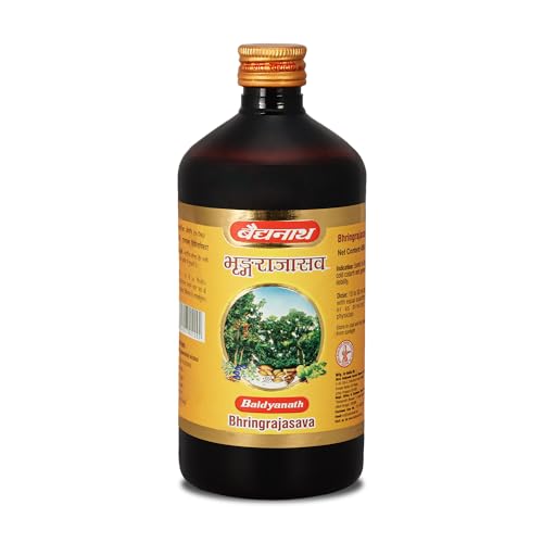 Image of Baidyanath Ayurved Bhringrajasava, Syrup (450 Ml) | Helps To Manage Common Cold, Cough & Premature Greying Of Hair | Maintains Overall Wellbeing (Pack Of 1)
