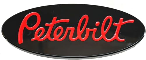 Image of 2pack Name Emblem Plate Custom CNC 6061 Logo Grille Side 3D Badge Replacement for Peterbilt (Black Red)