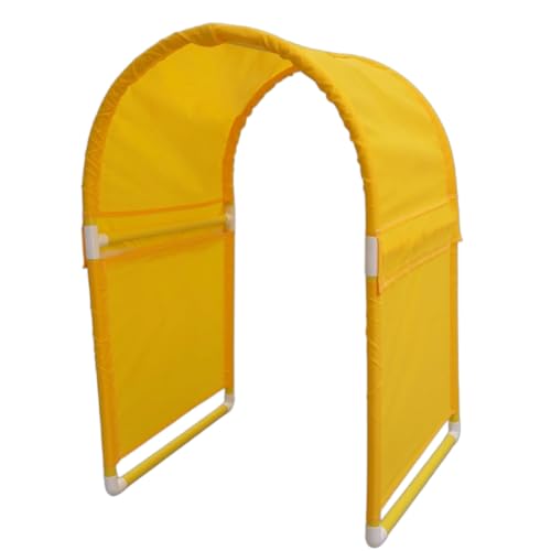 Pasaje gateo autoportante, un pasaje de juego de interior seguro y amarillo