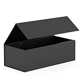 MONDEPAC Gift Box 12' x 6' x 4',Large Gift Box with Lid, Black Boxes for Presents,Birthday,Valentine's Day,Mother's Day,Christmas,Anniversary,Luxury for Gift Packaging