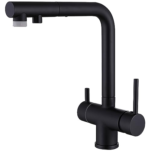 Mitigeur de cuisine douchette rétractable blanc style commercial 31.5cm
