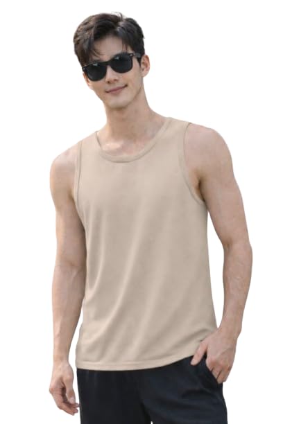 Men's Pure Cotton Solid Regular Fit Sleeveless Vest, Scoop Neck, Classic Style-image-35