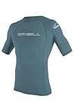 O'Neill Wetsuits Men's Basic Skins UPF 50+ Short Sleeve Rash Guard, Dusty Blue, Large