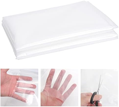 Ilyever 2m x 10m Clear Greenhouse Plastic Sheeting,Extra Thick Polyethylene Greenhouse Film Hoop Supply Plastic Cover Dust Sheets for Horticulture,Garden,Agriculture, Painting Work
