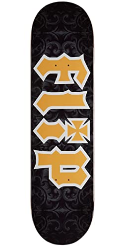 Image of Flip HKD Gothic Skateboard Deck - Yellow - 8.13 inch