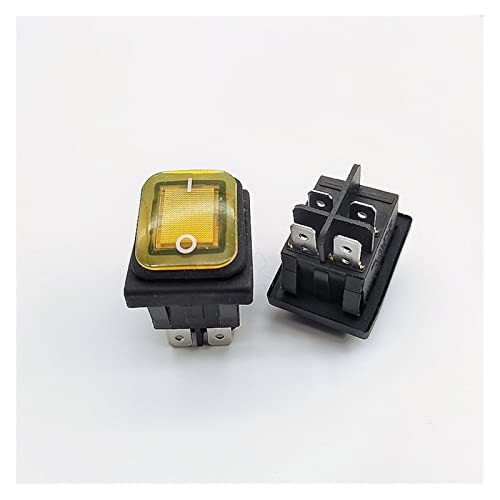 Interrupteur à bascule KCD4 220V bipolaire étanche IP67 avec témoin LED jaune pour appareil