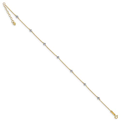 The Black Bow 14k Two-Tone Gold Diamond-Cut Anklet #TOP19