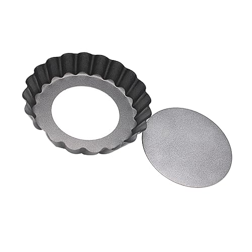 Ciieeo Non-stick Mini Tartlets Pans 2 Pcs Round Baking Trays Miniature Tart Molds for Baking for Mini Cakes Tarts
