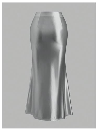 SOLY HUX Women's Ruched Fishtail Maxi Skirt Elegant High Waisted Bodycon Skirts2