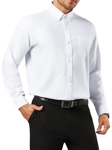 Men's Oxford Long Sleeve Shirts Classic Button-Down Solid Color (S-6XL + Tall) Thickened Autumn Versatile for Casual & Formal3