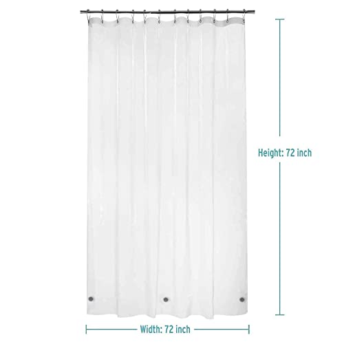 Lqfhome Frosted Shower Curtain Liner 72 X 72, Peva Waterproof Non-Toxic Odor Free Light Weight Shower Curtain, With 12 Grommets Holes 3 Heavy Duty Magnetic Weights, Gift 12 Hooks, 72Inch X 72Inch #TOP3
