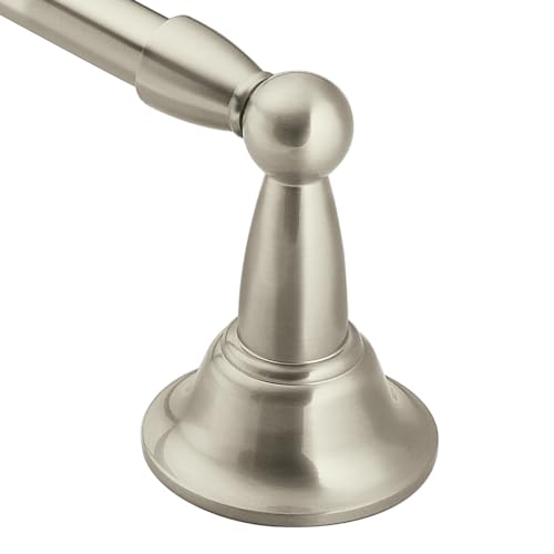 Image of Moen DN6824BN Sage 24-Inch Wall Mount Bathroom Single Bar Towel Bar, Brushed Nickel