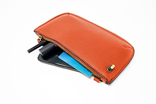 Image of Joy Susan Women's Fashion Purse Mini Crossbody Wristlet Clutch Handbag - Orange