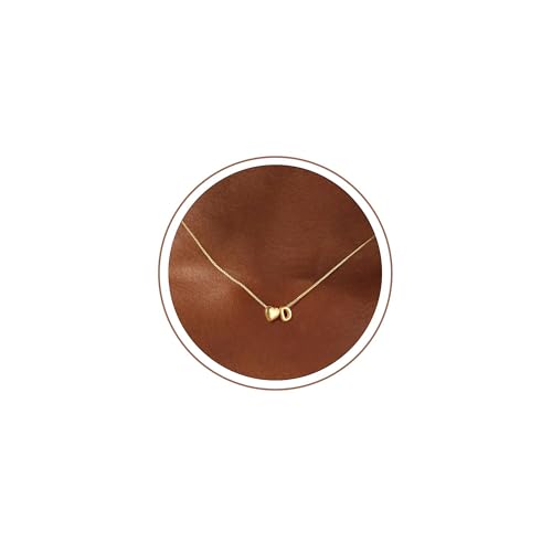 Turandoss Heart Initial Necklaces for Women Girls - 14K Gold-Plated Tiny Heart Letter Necklace Kids Jewelry for Teen Girl Gifts Tiny Initial Necklaces Birthday Gifts for Women Girls