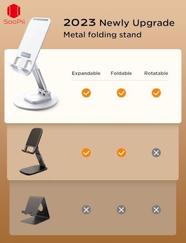 Image of SOOPII Desktop Premium-A Quality Mobile Phone Stand + Tablet Stand, Tab Stand, Mobile Holder, Adjustable & Foldable Mobile Stand, Stand for Mobile Phone and Tablet
