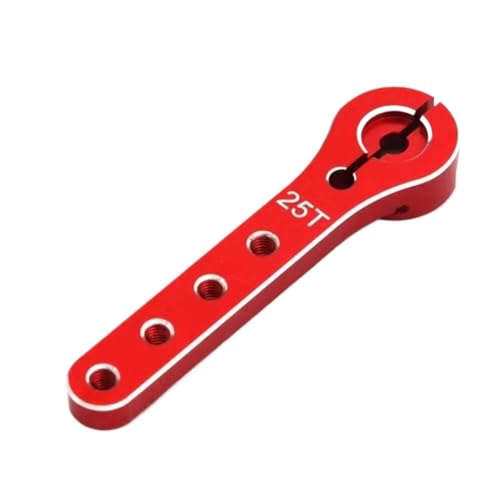 MIXVZARF RC Upgrade Accessories for Futaba for HSP for Wltoys for Axial for SCX10 for Traxxas 1/10 RC Crawler Car Boat Parts 56mm 25T Metal Servo Arm Extension Servo Horn(Red)