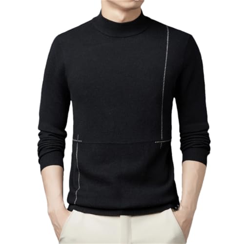 Pegsmio Thick Knitted Striped Sweater Men Autumn Winter Warm Wool Pullover