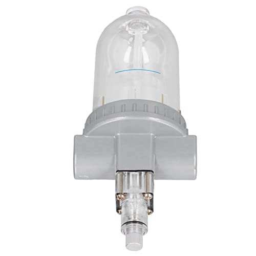 SNOQ Oil Water Separator, Resistance Long Time Use Dustproof Aluminum Alloy PC Air Compressor Lubricator High Strength Transparent Cup for Industry QIU-08