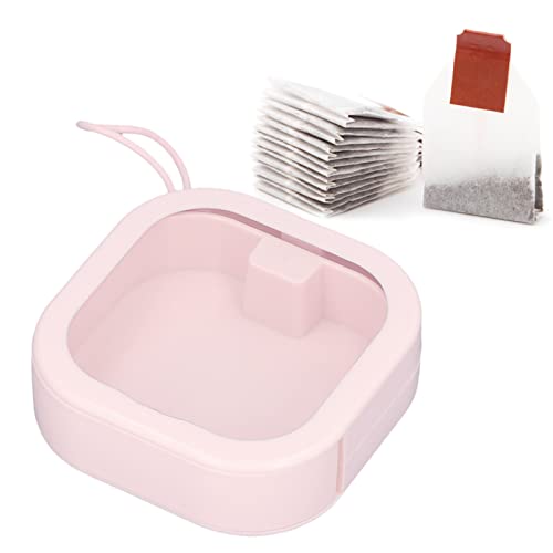 Hair Accessories Organizer, Clear Small Hair Tie Holder Hair Ties Organizer Transparent Pin Holder with Push Switch for Beads (Pink)