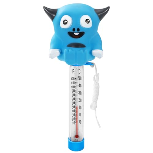 Image of Pool Thermometer Floating, Water Temperature Thermometer with String, Large Size Easy Read & Shatter Resistant Pool Accessories for Ice Bath & Hot Tub, Outdoor & Indoor Swimming Pool, Spas(Monster)