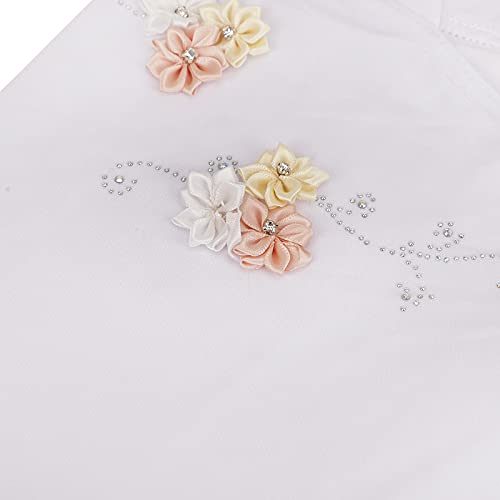 TINAYAUE Kids Girls Muslim Hijab Lace Islamic Scarf Shawls Turban with Flowers Hijab Chiffon Head Scarfs Head Wrap (2-7 Y)4