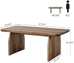 Tribesigns Rectangle Coffee Table, 47-Inch Wood Rectangular Living Room Table, Farmhouse Accent Center Low Cocktail Tea Table with Sturdy Base & Rounded Corners, Easy Assembly (Rustic Brown) | Farmhouse