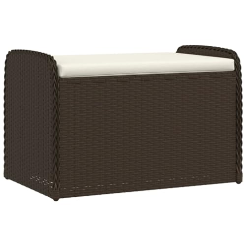 Banc de balcon résistant Homgoday avec coussin marron 80cm