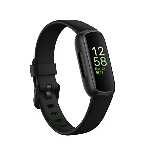 Bracelet d’activité sport et santé Fitbit Inspire 3 avec jusqu’à 10 jours d’autonomie de batterie et compatible avec Android et iOS, Noir intense
