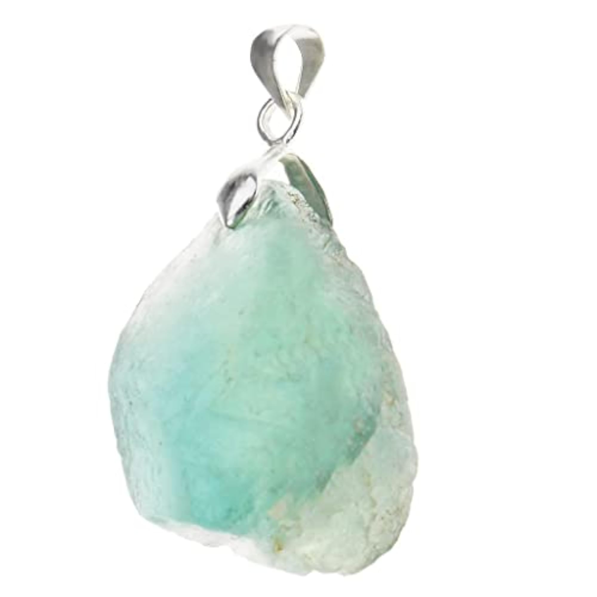 Tibetan Blessing Lucky Crystal Pendant Green Blue Fluorite