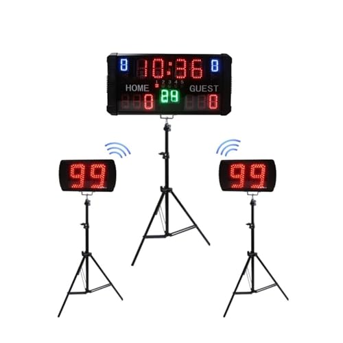 Marcador electrónico multisport con reloj 24s sincronizado miniatura 1