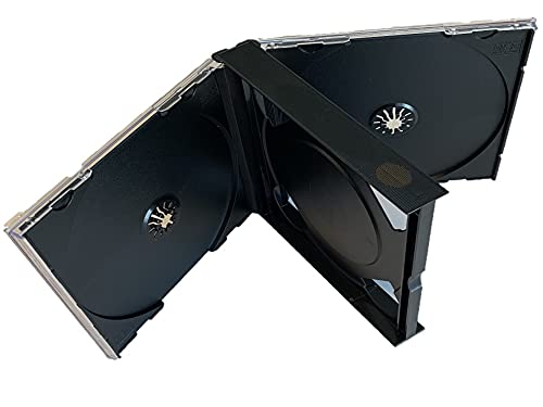 MediaPack4All 24mm Double Chubby Jewel Case (2-Disc Capacity), Black Double Chubby Jewel Case for CD/DVD Storage (5)