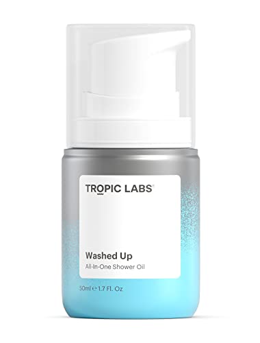 Tropic Labs Washed Up All-In-One Shower Oil | Gentle Cleansing Body Wash, Bath Oil, & Shaving Oil | Sulfate-Free Body Oi