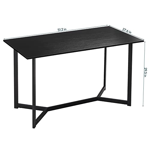 Saygoer Black Dining Table 51.2 Inch, Multifuntional Modern Dining Room Table For 2-4, Space Saving Rectangular Kitchen Table, Heavy Duty Metal Frame, Industrial Dinner Table, Easy Assembly #TOP2