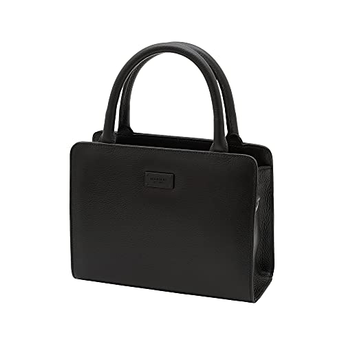 Bolsa Feminina Couro Bovino Legítimo Transversal e Alças de Mão Mariart Maia All Black (Preta)