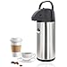 Produktbild Smartweb Große Thermoskanne Pumpkanne 3 Liter XL Kaffeespender Edelstahl Doppelwandig Isolierkanne Airpot Kaffee Iso Kanne IDEAL für warme und kalte Getränke