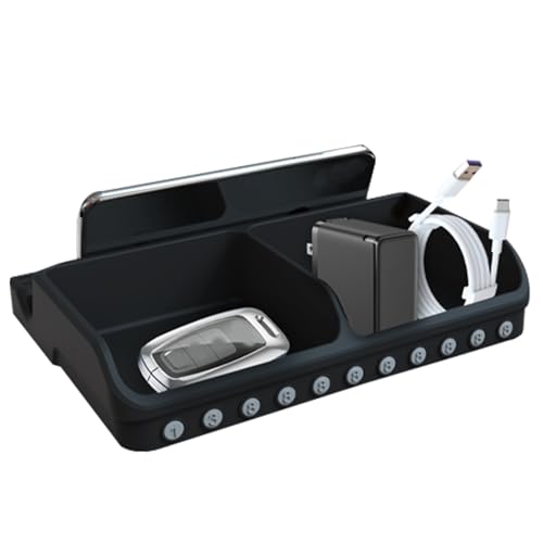 車のダッシュボード収納ボックス,車用携帯電話ダッシュマウント | 自動ダッシュボード収納ボックスオーガナイザーホルダートレイカーセンターコンソールダッシュトレイ収納ボックスダッシュボード収納ボックス Hersil