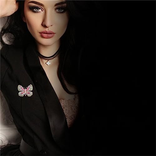 Image of Butterfly Brooch Pins for Women Girls Multicolor Shining Rhinestone Crystal Butterfly Brooch Pin Lapel Safety Pin Corsage Scarf Shawl Clothing Accessories Wedding Party Banquet