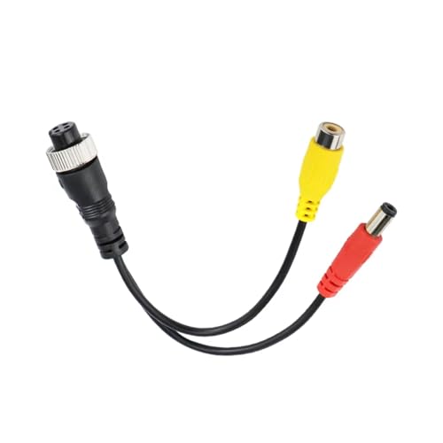 Caméra de recul adaptateur 4 broches mâle vers RCA femelle et DC pour connexion vidéo voiture