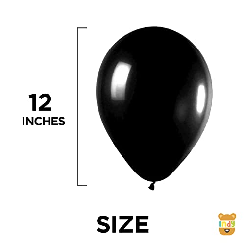 Image of ITAF Black Metallic Finish Shiny Balloons For Birthday /Anniversary /Engagement /Wedding /Baby Shower /Farewell /Any Special Event Theme Party Decoration - Pack of 50
