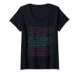 Damen Bunte Physiotherapie T-Shirt mit V-Ausschnitt