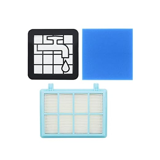AMSAMOTION Ersatzfilterset Filter für Philips PowerPro Compact und Active Bodenstaubsauger FC9331/09 FC9332/09, Staubsauger Ersatzfilterset Zubehör FC8010/01- Blau/Weiß