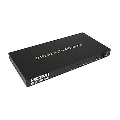 hdmi rozdzielacz 1 wejście 8 wyjść hub przełącznik wzmacniacz 1x8 HDTV 1080p 3d , UK Adapter