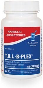 Time Release Super Vitamin B Complex - 60 Tablets for Heart, Brain, Eyes, Digestion, Nervous System, and Energy Levels - Complete B Complex Vitamins for Men and Women - T.R.I. B Plex Multivitamin