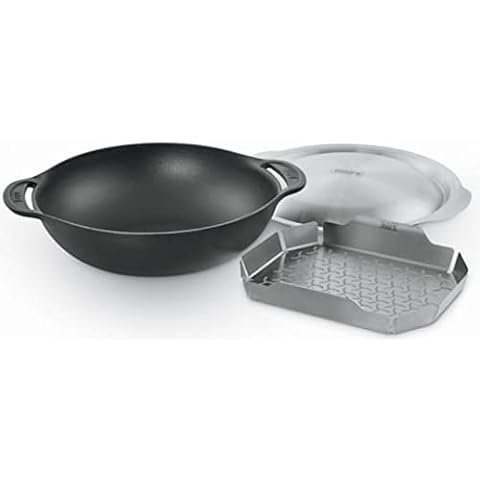 Weber Hierro Fundido Wok Gourmet BBQ Sistema + Vapor Cover