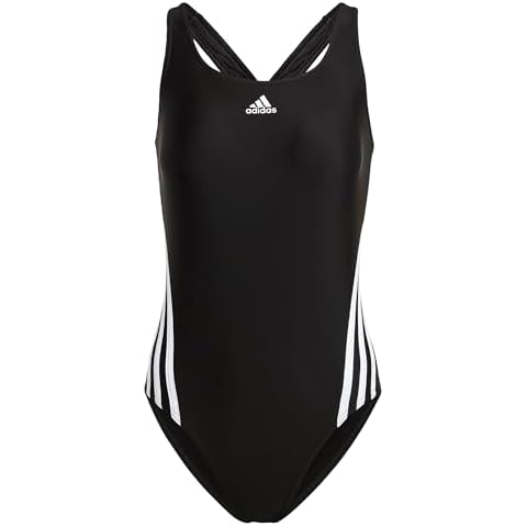adidas Women's 3 Stripes Black/White Swimsuit Cover