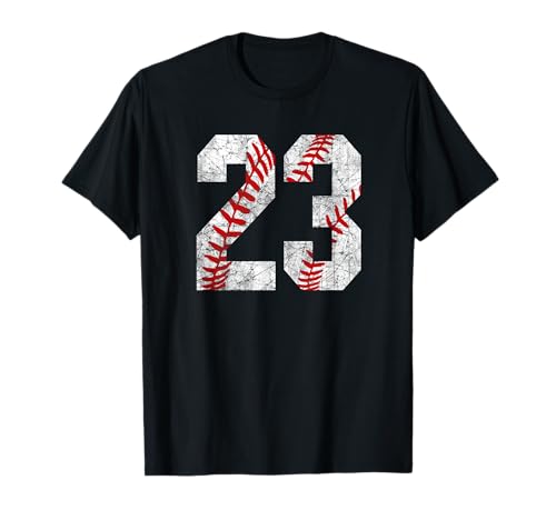 Vintage Worn Baseball Mom 23 Jersey Baseball Number 23 T-Shirt