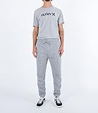 60% cotton/ 40% polyester Hurley Herren Oao Solid Summer Fleece Jogger Hose, Dark Grey Heather 2, S EU