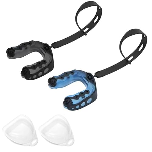 2 Pack Football Mouthguard,Sports Mouth Guard with Straps and Case,Youth Football Mouthpiece Mouth Protectionfor Kid&Youths,Youth Mouth Guard Mouthpiece for Boxing,Lacrosse,Basketball,Hockey,MMA