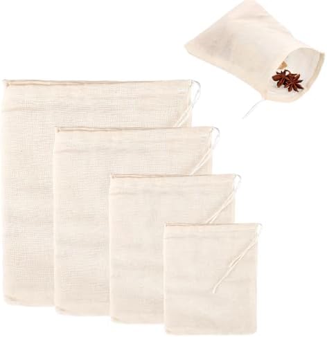 4 Bolsas De Malla para Cocer Garbanzos, Mallas de Algodón