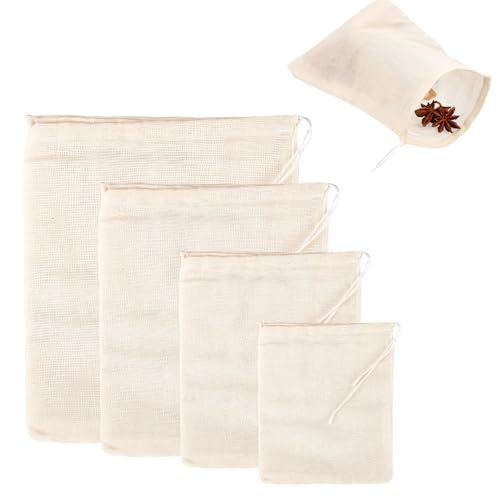 Yohtlfp Set 4 Sacs de Cuisine réutilisable en Maille, Filets de Cuisson
